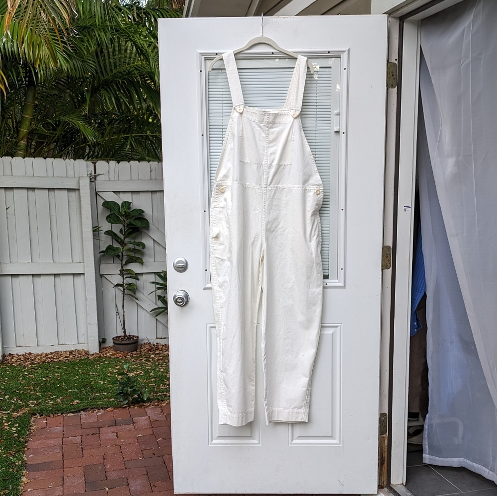 COS White Cotton Overalls Jumpsuit